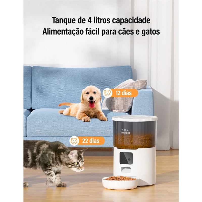 4L Wi-Fi Remoto APP Botão De Controle Inteligente Alimentador De Animais De Estimação Para Cães Gatos Suprimentos Pets Food Dispenser