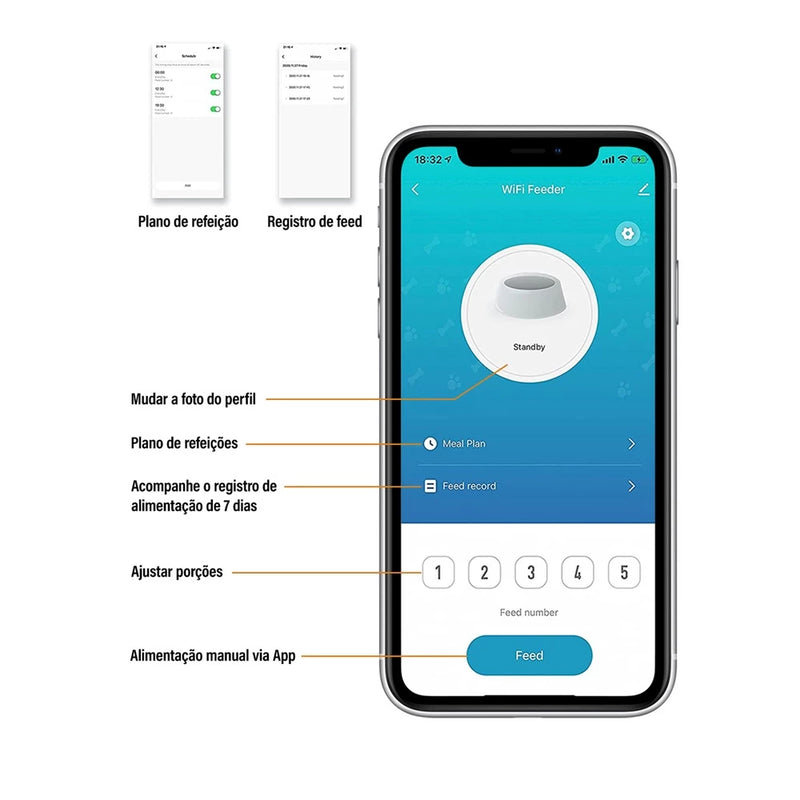 4L Wi-Fi Remoto APP Botão De Controle Inteligente Alimentador De Animais De Estimação Para Cães Gatos Suprimentos Pets Food Dispenser