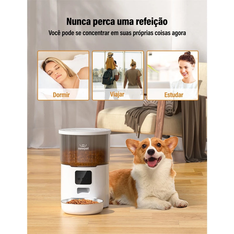 4L Wi-Fi Remoto APP Botão De Controle Inteligente Alimentador De Animais De Estimação Para Cães Gatos Suprimentos Pets Food Dispenser